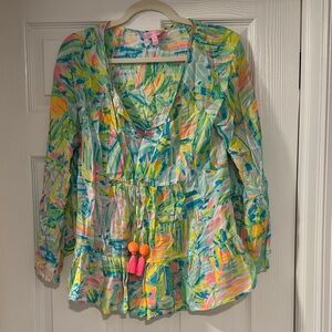 Lilly Pulitzer Multicolor Blouse with Tassels